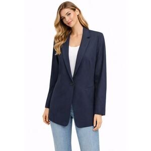 Madewell Navy Classic Button Front Blazer Womens Size 0